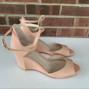Cole Haan Sandie light pink leather wedge sandals